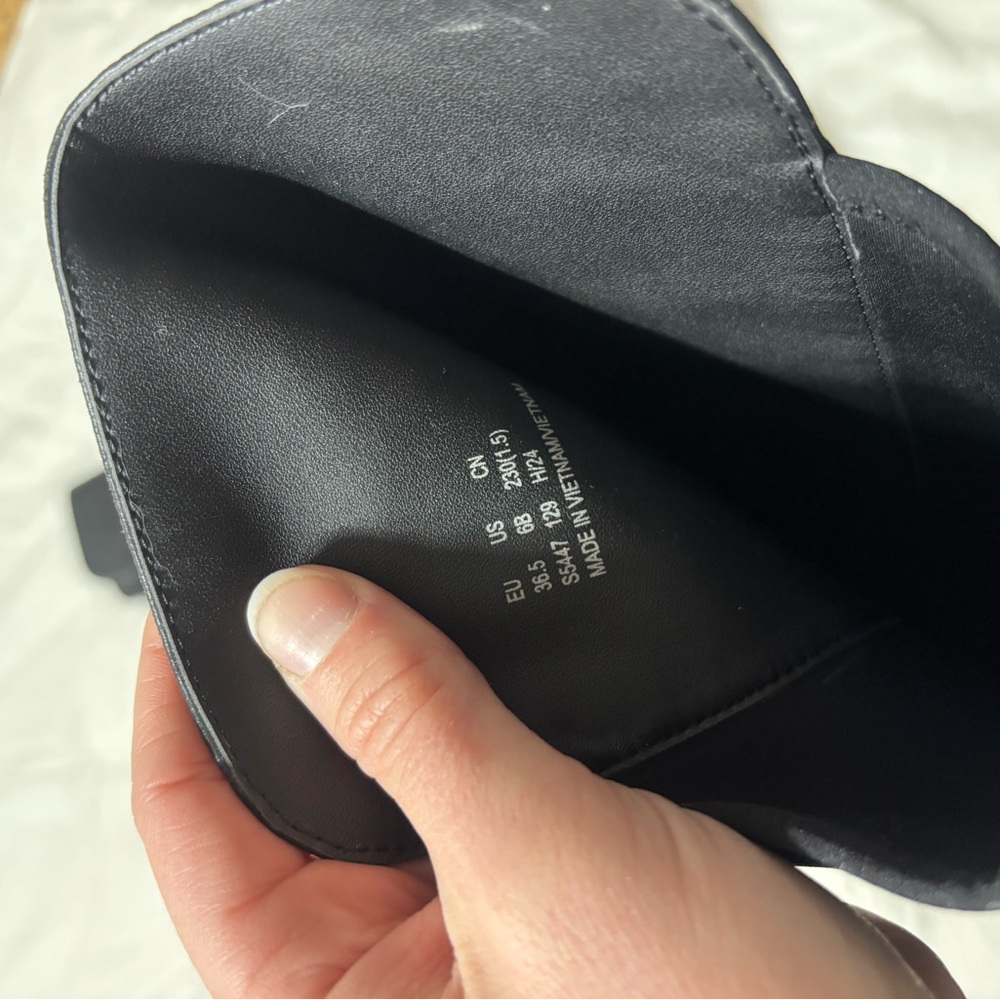 Stuart Weitzman Black Stretch Leather Riding Boots - Picture 5 of 6